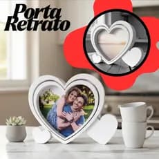 Porta Retrato Formato de Coração Mesa Sala Lembrancinha Casamento Festa Decoração