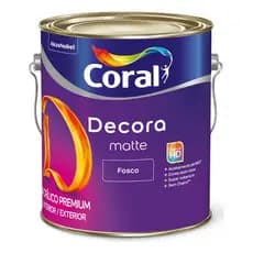 Tinta Acrílica Coral Decora Matte Fosco Branco Galão 3,6L - DIVERSAS CORES