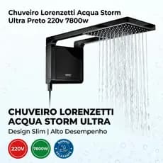 Chuveiro Lorenzetti Acqua Storm Ultra Preto 220v 7800w