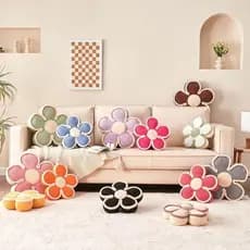 Almofada Em Forma De Flor Floral, Preenchimento De Algodão De Polipropileno De Felpa Suave, Almofada Decorativa Clássica