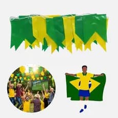 Bandeirinhas PLÁSTICO VERDE E AMARELA para Copa Do mundo
