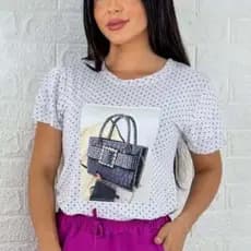 Blusa Feminina Manga Curta Babado