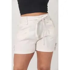 Short Feminina Casual De Tecido Linho
