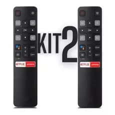 Kit 2 controle tcl smart 4k android netflix e globoplay bc