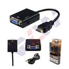 Cabo Adaptador Conversor Compatível com HDMI Para Vga Com Saida P2 De Audio bc bc