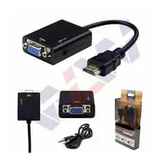 10 Cabo Adaptador Conversor Compatível com HDMI Para Vga Com Saida P2 bc