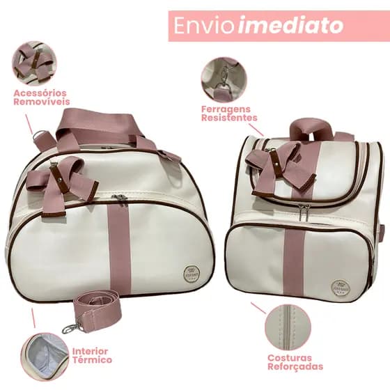 Bolsas Maternidade Conjunto 3 Peças Essenciais Menina Mamãe e Bebê Impermeável Multifuncional