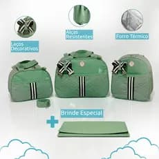 Kit Bolsa de Maternidade 4 Peças Trocador com 2 Bolsas e Mochila - Luxo Organizador Impermeável
