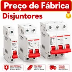 Disjuntor Din Ourolux Curva C 16A a 63A Unipolar Bipolar Tripolar
