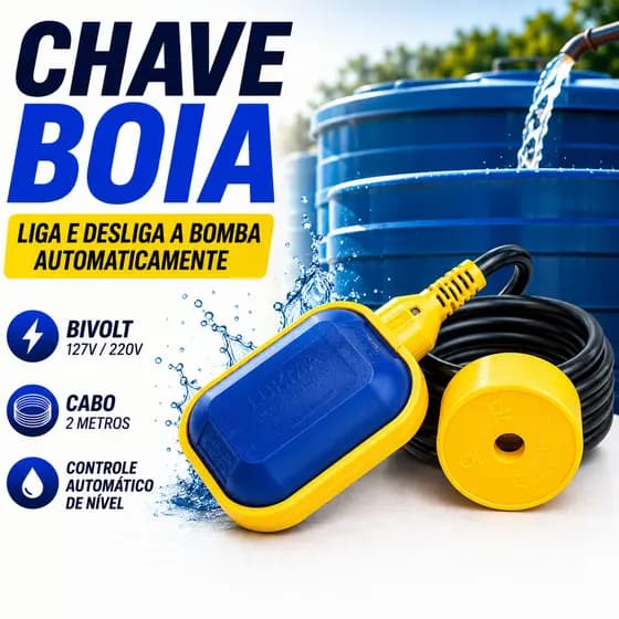 Boia Elétrica Chave Boia Automática Para Caixa D Água Bomba 16A 2m