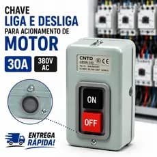 Chave Liga e Desliga para Acionamento de Motor Elétrico 30A 380V Interruptor Industrial CBSN-330