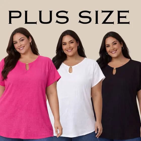 Blusa Plus Size Feminina Look Casual Confortável Caimento Amplo GG G1 G2 G3 até 54