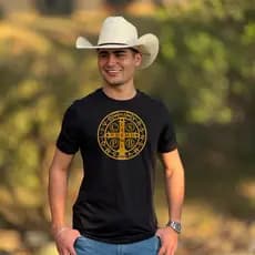 Camiseta Estampada Medalha São Bento Católica