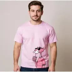 Camiseta Pantera Rosa Nostalgia Desenho Clássico Divertida Malha confortável