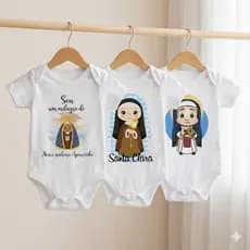 Body Bebê Religioso Personalizado Santos Católicos Algodão Premium Confortável Presente Fofo