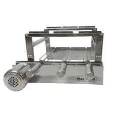 Churrasqueira Max Grill Inox Giratória 3 Espeto Pré-Moldada Motor Elétrico 1/30 hp WEG 110V ou 220V