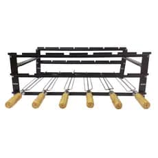 Suporte com 6 Espetos para Churrasqueira Pré-Moldada com Estrutura Robusta e Resistente