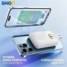 Carregador Portátil 10000mAh Power Bank PD Rápido Sem fio Bateria Carga A8