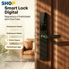 Smart Lock Biométrica com Teclado Numérico, Tag RFID, Impressão Digital e Chave-M15