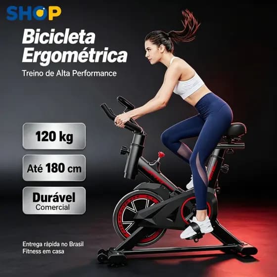 Bicicleta Ergométrica Spinning Bike mecânica suporta ideal para emagrecer casa pedala até 120 kg-V3