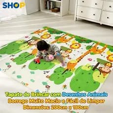 Tapete infantil dupla face dobrável 200×180×0,8 cm antiderrapante e anti-impacto S13