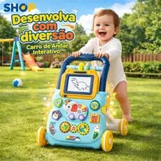 Andador Infantil Didático Musical Empurrador Bebê Quadro Magico Educativo P20
