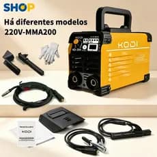 Máquina de Solda Multifuncional 5 em 1 Sem Gás Portátil, MIG/MMA/TIG Bivolt com Display Digital - D13