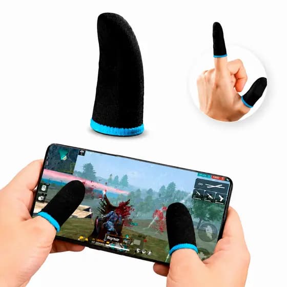 Kit Pares Luvinha de dedo Gamer Free Fire PUBG COD Mobile Anti Suor Alta Sensibilidade