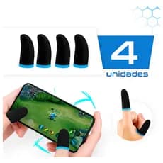 4 Unidades de Luvinha de Dedo Anti-Suor Para Celular Jogos FPS Free Fire Pubg Mobile Call Of Duty