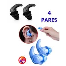 Protetor de Silicone Tampao De Ouvido Preto Protetor Auricular Dormir estudar natação Contra Ronco 3 Camadas