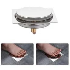 Ralo Cromado Anti Odor 15x15 Click Durável, Não Enferruja, Tira Mau Cheiro Bloqueia Odor Cromado
