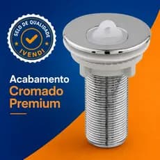 Válvula 7/8 Cromada Banheiro Cuba ABS Cromado Premium Não Descasca e Fácil Instalação Direto Fabrica