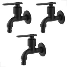 3x Torneiras Cor Preta Jardim Em Metal Alto Padrão Não Enferruja Sistema 1/4 De Volta Económico