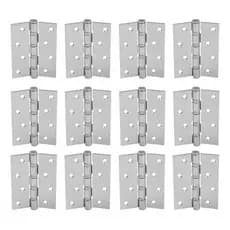 12x Dobradiças Inox 4 Rolamentos Portas Grandes Suporta Até 150kg Grande Robusta Com Parafusos Inox