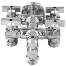 Kit Torneira Valvulas Registros 5 Saídas Metal Para Maquina de Lavar Tanque Multifuncional Multiuso