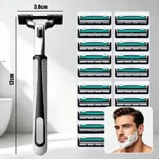 Kit Barbeador Com 20 Refis | Lâminas Duplas + Cabo Antiderrapante | Custo-Benefício Ideal!