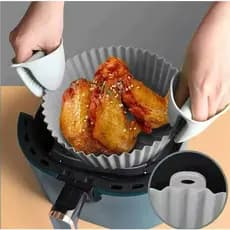 KIT 1/2/3 Forma De Silicone Para Air Fryer Forno Microondas Fritadeira Assadeira – Reutilizável Antiaderente Flexível