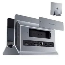 Macbook Estação de acoplamento 11 em 1 com hub USB C vertical 4K HD, SSD M.2 Case Laptop Docking  Station