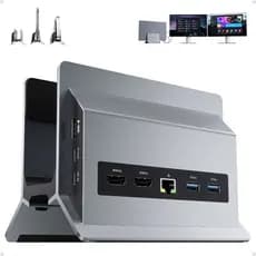 Estação de acoplamento 11 em 1 com hub USB C vertical 4K HD, USB A/C 3.2 Gen2 10Gbps, Ethernet Laptop Docking  Station