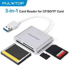 PULWTOP Leitor de cartão SD/TF, hub USB 2 em 1USB-A, adequado para celulares/laptops/câmeras