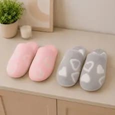 Pantufa Feminina Peluciada Nuvem Coração Quentinha Antiderrapante Confortável Casual