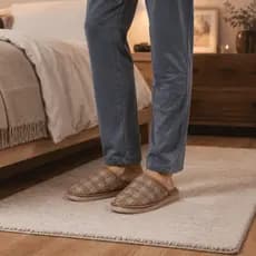 Pantufa Masculina Xadrez Peluciada Forrada Quentinha Antiderrapante Inverno Confortável