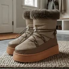 Pantufa Botinha com Pelo Interno Feminina Confortável Macia Antiderrapante Ortopédica