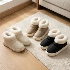 Botinha Pantufa Feminina Cano Curto Forrada Peluciada Inverno Quentinha Antiderrapante Confortável