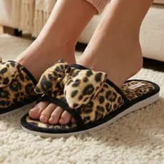 Pantufa Chinelo com Laço Feminino Casa Quarto Fofinho Elegante Delicado Macio Antiderrapante Ortopédico