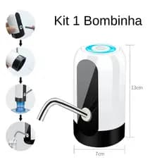 KIT Bomba elétrica universal recarregável USB para garrafas de água de galão Bomba elétricade galão