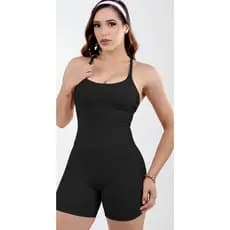 Macaquinho Fitness Bojo Removível Macação Short Treino Musculação