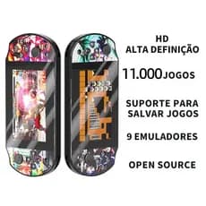 Mini Game Portátil Q3: 10Mil Jogos Clássicos (Mario, Sonic, GTA) + Acessórios, Bateria 1500mA
