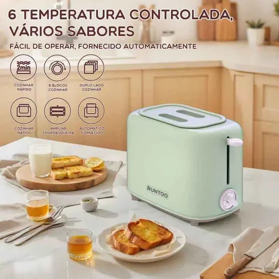 Torradeira 2 Fatias com 6 Níveis de Torra - RUNT00 220v