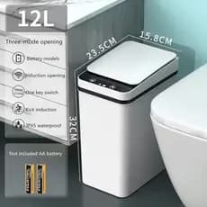 Lixeira Inteligente 12L Sensor Automático IPX5 Banheiro Cozinha